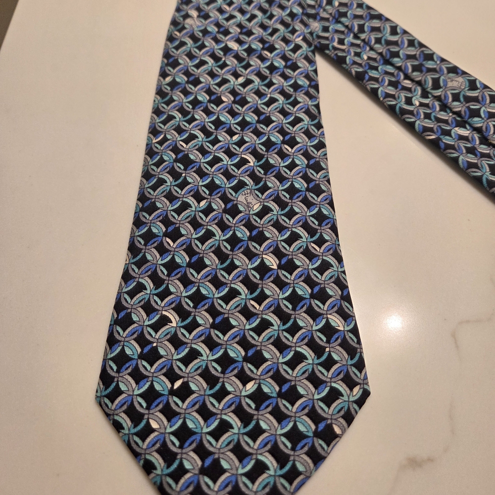 Emilio Pucci Sapphire/Turquoise Pattern Tie - Picture 3 of 8